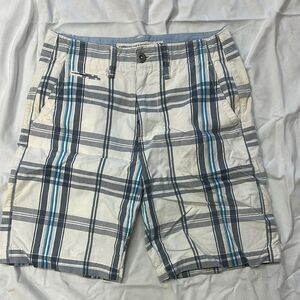 Men's Plaid Shorts - Blue and Gray